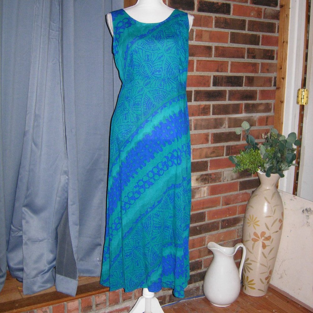 Karin Stevens Vintage Long Shift Sleeveless Dress 8